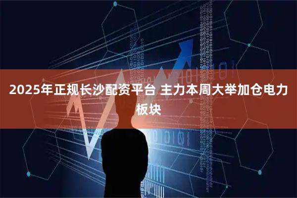 2025年正规长沙配资平台 主力本周大举加仓电力板块