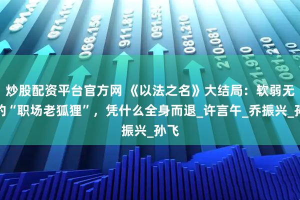 炒股配资平台官方网 《以法之名》大结局：软弱无力的“职场老狐狸”，凭什么全身而退_许言午_乔振兴_孙飞