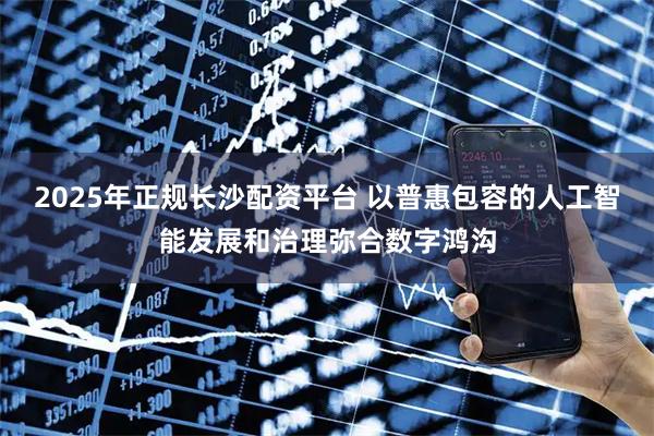 2025年正规长沙配资平台 以普惠包容的人工智能发展和治理弥合数字鸿沟